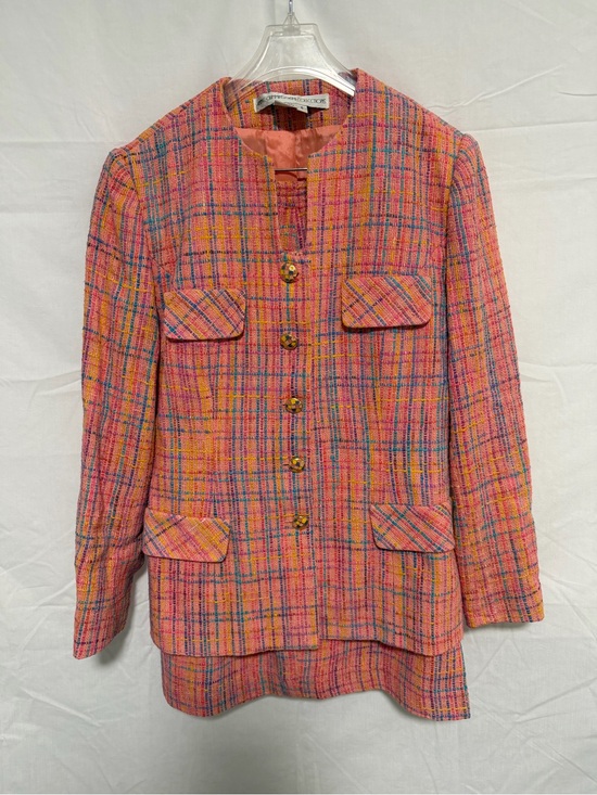 Anne Crimmins Dresses & Skirts - Anne Crimmins Pink Plaid Tweed Skirt Set